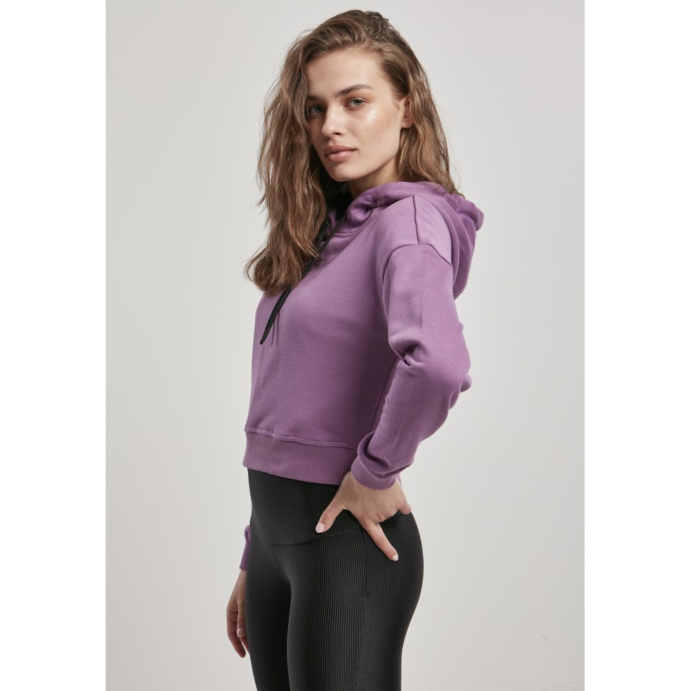 Urban Classics - Short Terry Crop hoodie - Purple